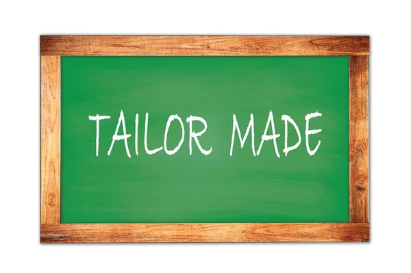 Tailor Made Text Written Green Wooden Frame School Blackboard — Stock Photo, Image