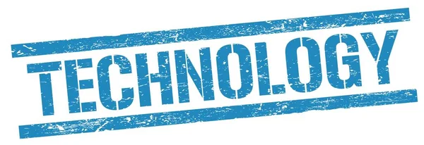 Technologie Text Auf Blauem Grungy Rechteck Stempelschild — Stockfoto