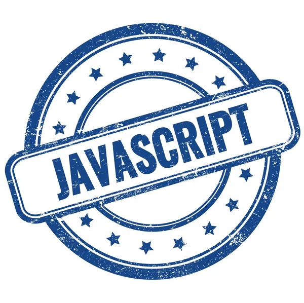 Текст Javascript Синей Винтажной Граненой Резине — стоковое фото