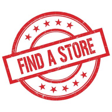 Kırmızı yuvarlak plastik damga üzerine yazılmış bir STORE metni bul.