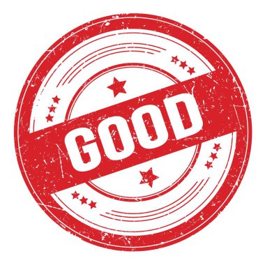 Kırmızı yuvarlak pasaklı desen damgası üzerine iyi metin.