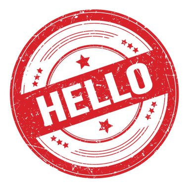 Kırmızı yuvarlak grungy doku damgası üzerine yardım metni.