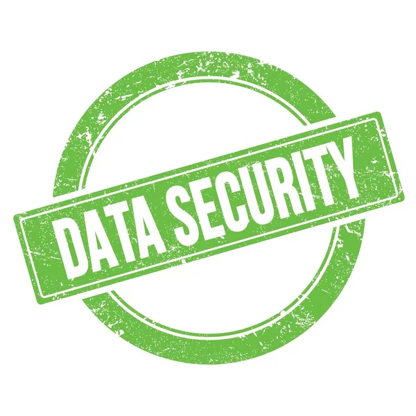 DATA GÜVENLİK Yeşil grungy yuvarlak vintage pul metni.