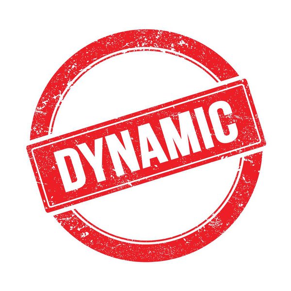 ДИНАМИЧЕСКИЙ текст на красной граненой круглой винтажной марке.