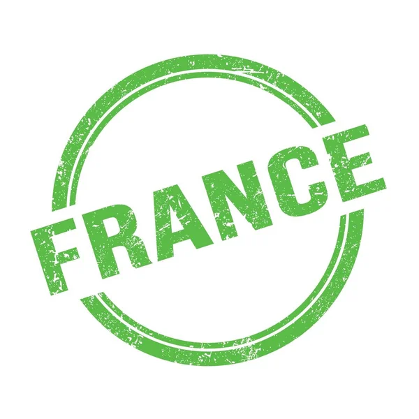 Frankrijk Tekst Geschreven Groene Grungy Vintage Ronde Stempel — Stockfoto