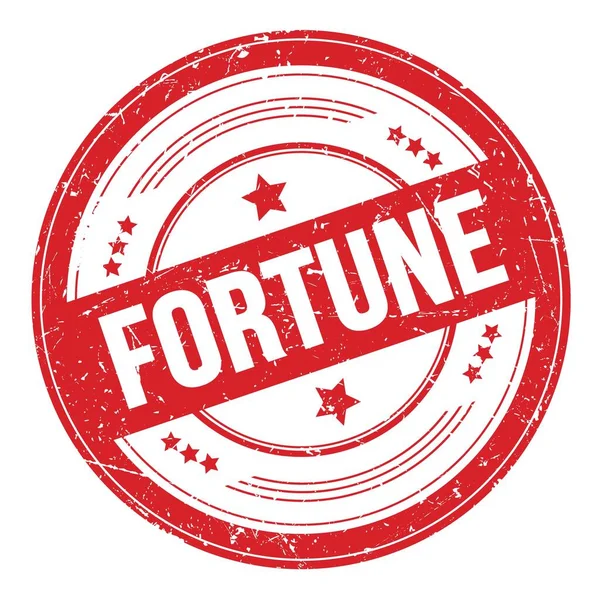 Kırmızı yuvarlak grungy doku damgası üzerine FortTUNE metni.