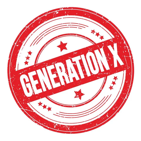 GENERATION X metin üzerinde kırmızı yuvarlak grungy doku damgası.