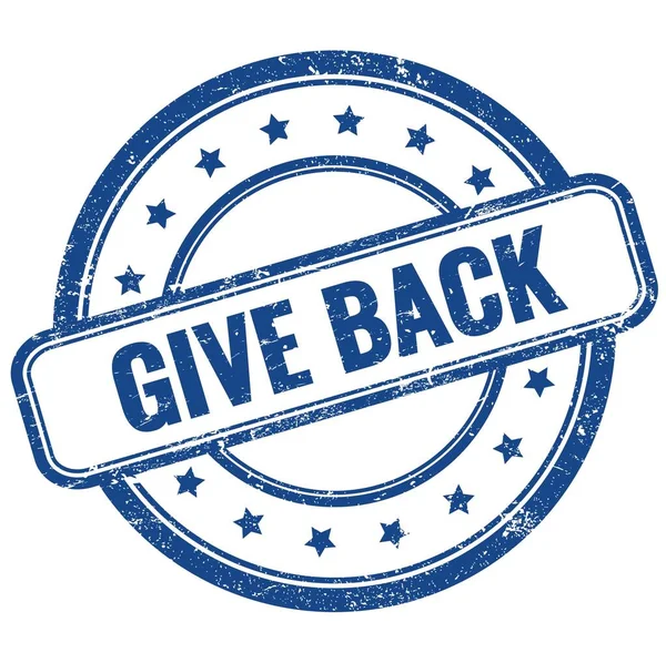Give Back Text Blue Vintage Grungy Rubber Stamp — Stock Photo, Image
