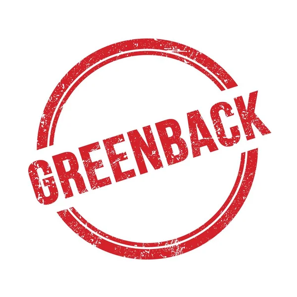 Kırmızı grungy vintage yuvarlak damgalı GREENback metni.