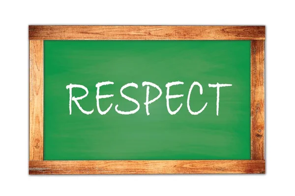Respect Text Napsaný Zeleném Dřevěném Rámu Školní Tabule — Stock fotografie