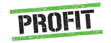 Siyah yeşil grungy çizgileri üzerindeki PROFIT metni pul işareti.