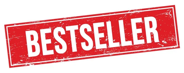 Bestseller Tekst Rood Grungy Rechthoek Stempel Teken — Stockfoto