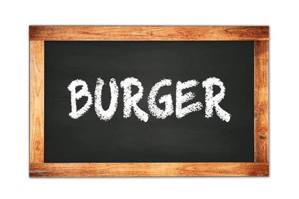 Burger Text Written Black Wooden Frame School Blackboard — Stock Photo, Image