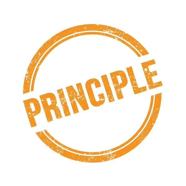 Principle Text Skriven Orange Grungy Vintage Runda Stämpel — Stockfoto