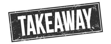 Siyah grungy dikdörtgen damga işareti üzerinde TAKEAway metin.