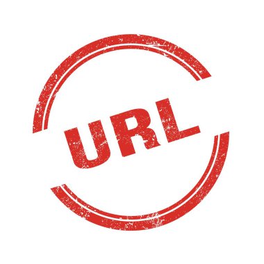 Kırmızı grungy vintage yuvarlak damga üzerine yazılmış URL metni.