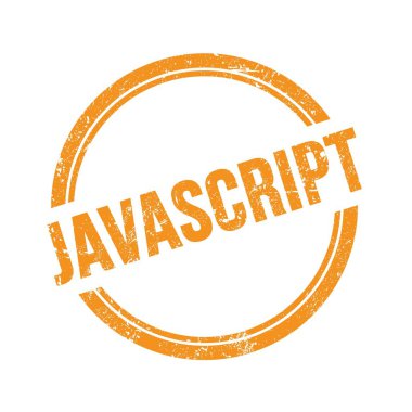 Turuncu grungy vintage yuvarlak damgalı JAVASCRIPT metni.