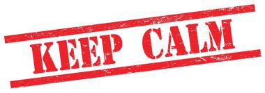 Kırmızı grungy dikdörtgen vintage damga üzerinde CALM metin tutun.