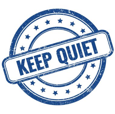 Mavi vintage grungy yuvarlak kauçuk damga üzerine sessiz metin.