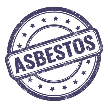 ASBESTOS metin indigo mavi grungy vintage yuvarlak kauçuk damga.