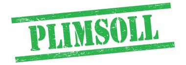 Yeşil grungy vintage kauçuk damga üzerine PLIMSOLL metin.