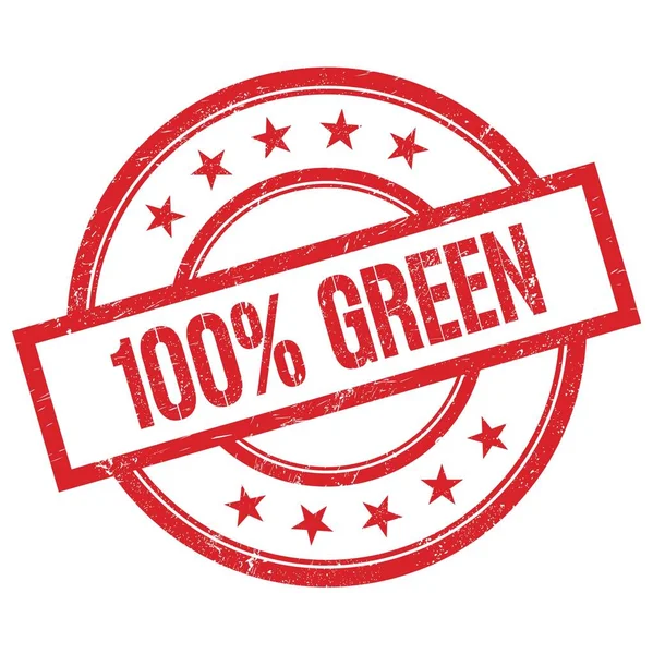 100 Verde Testo Scritto Timbro Rosso Rotondo Gomma Vintage — Foto Stock