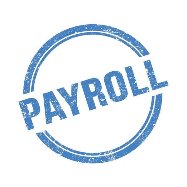 Payroll Text Geschrieben Auf Blauer Grungy Vintage Rundmarke — Stockfoto