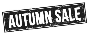 Siyah grungy dikdörtgen damga işareti üzerinde AUTUMN satış metni.