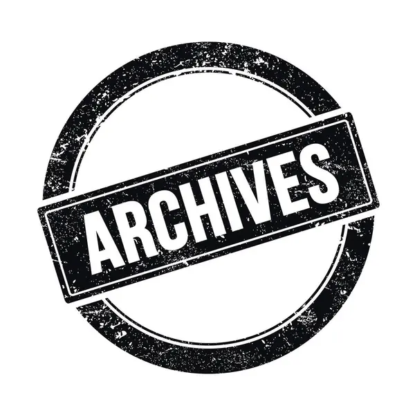Archives Tekst Czarny Grungy Okrągły Stempel Vintage — Zdjęcie stockowe