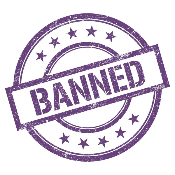 Banned Text Written Purple Violet Vintage Rubber Stamp — Stock Photo, Image