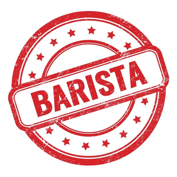 Barista Tekst Rode Grungy Vintage Ronde Rubber Stempel — Stockfoto