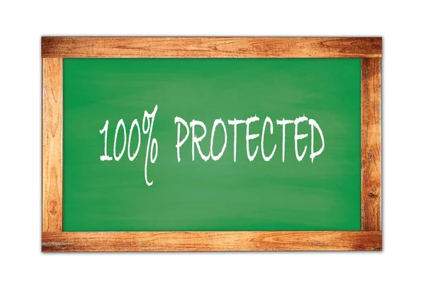 100 Texto Protegido Escrito Quadro Madeira Verde Quadro Escola Quadro — Fotografia de Stock