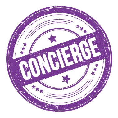 Mor çivit üzerine KONUŞAN metin yuvarlak kirli doku damgası.