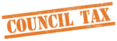 Turuncu grungy dikdörtgen vintage damgalı COUNCIL Vergi metni.