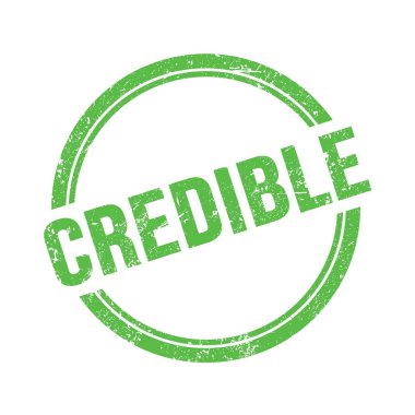 Yeşil grungy vintage yuvarlak pul üzerine CREDIBLE metin.