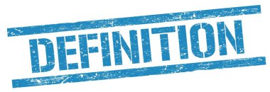 Mavi grungy dikdörtgen damga işareti üzerinde DEFINITION metin.