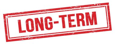 Kırmızı grungy vintage dikdörtgen damgalı uzun dönem metni.