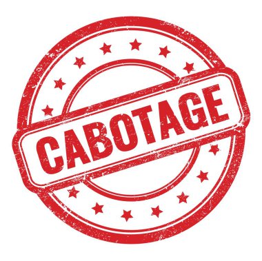 Kırmızı grungy vintage yuvarlak kauçuk damga üzerine CABOTAGE metin.