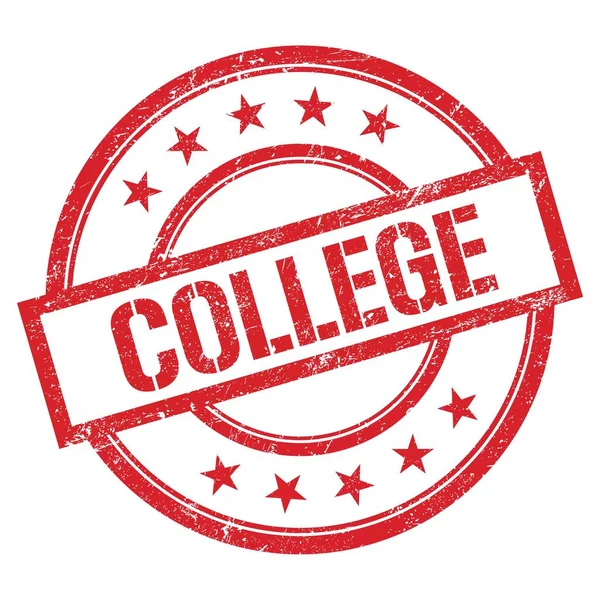College Text Written Red Vintage Rubber Stamp — Stock Photo, Image