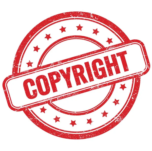 Copyright Tekst Røde Gylne Runde Gummistempler – stockfoto