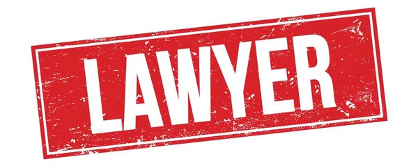 Tekst Lawyer Czerwonym Prostokącie Grungy Znak Znaczka — Zdjęcie stockowe
