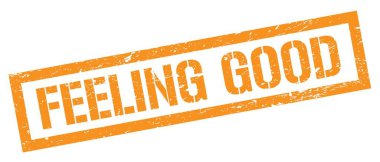 İyi hissediyorum. Portakallı, kirli, dikdörtgen damga işareti..