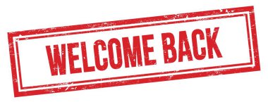 Kırmızı grungy vintage dikdörtgen damgalı hoş geldin metni.