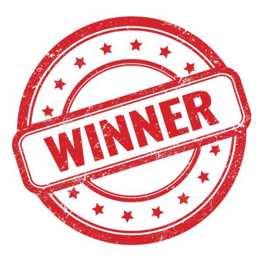 Kırmızı grungy vintage lastik mühür üzerine WINNER metin.