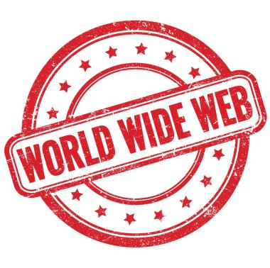 Kauçuk damgalı, kırmızı, eski, çirkin, dünya çapında bir web sayfası..