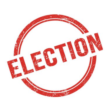 Kırmızı grungy vintage yuvarlak pul üzerine yazılmış ELEKSİYON metin.