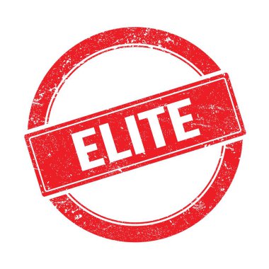 ELITE metni kırmızı grungy yuvarlak vintage damga üzerine.