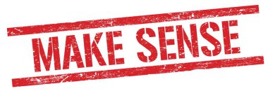 Kırmızı grungy dikdörtgen pul işareti üzerinde SENSE metni oluştur.