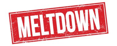 Kırmızı grungy dikdörtgen damga işareti üzerinde MELTDOWN metin.