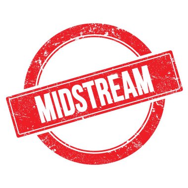 Kırmızı grungy yuvarlak vintage pul üzerinde MIDSTREAM metin.